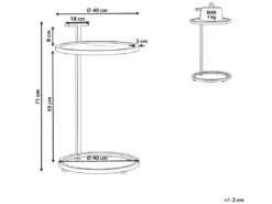 Table Auxiliaire Dorée Plateau En Verre SHELBY -Meilleur Meubles Magasin table basse 17166803
