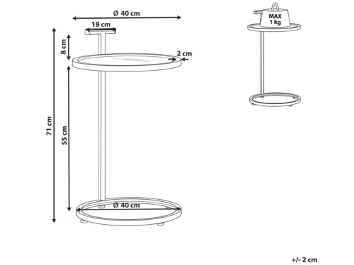 Table Auxiliaire Dorée Plateau En Verre SHELBY -Meilleur Meubles Magasin table basse 17166803