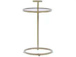 Table Auxiliaire Dorée Plateau En Verre SHELBY -Meilleur Meubles Magasin table basse 17166807