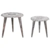 Lot De 2 Tables D'appoint En Bois De Manguier Blanc Cassé ADRO -Meilleur Meubles Magasin table basse 17167507