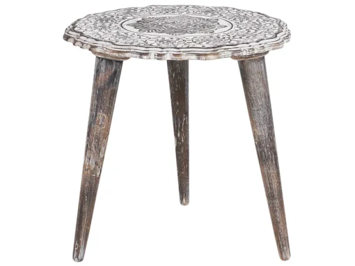 Lot De 2 Tables D'appoint En Bois De Manguier Blanc Cassé ADRO -Meilleur Meubles Magasin table basse 17167511