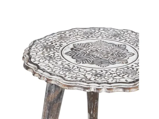 Lot De 2 Tables D'appoint En Bois De Manguier Blanc Cassé ADRO -Meilleur Meubles Magasin table basse 17167517