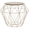Table Appoint Dorée Avec Plateau En Bois ELIDA -Meilleur Meubles Magasin table basse 17425433