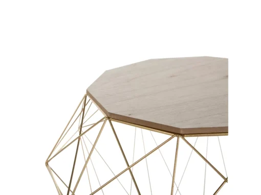 Table Appoint Dorée Avec Plateau En Bois ELIDA -Meilleur Meubles Magasin table basse 17425443