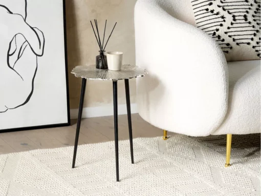 Table D'appoint En Aluminium Noir Et Argenté PUHOI -Meilleur Meubles Magasin table basse 17435251
