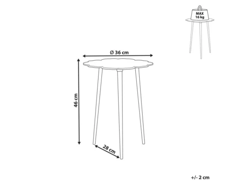 Table D'appoint En Aluminium Noir Et Argenté PUHOI -Meilleur Meubles Magasin table basse 17435257