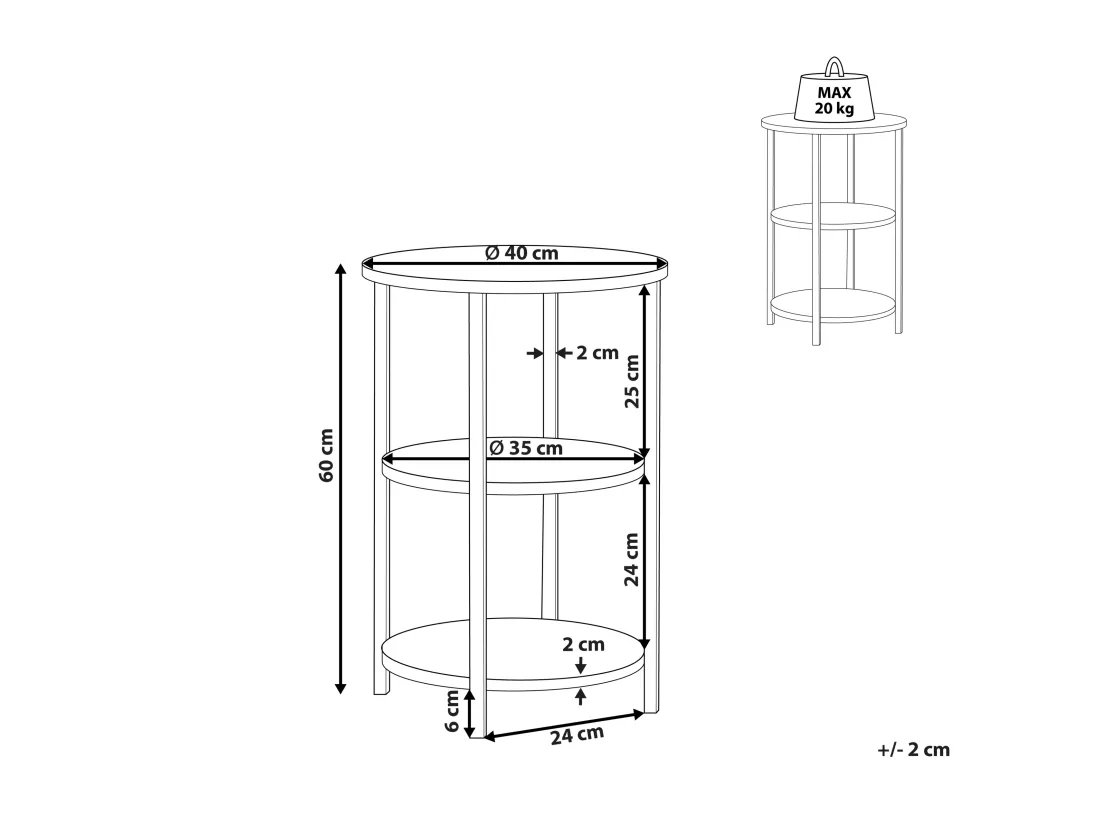 Table D'appoint Bois Sombre/noir TOLAR 5 Table D'appoint Bois Sombre/noir TOLAR – Image 3
