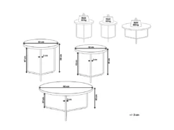 Ensemble De 3 Tables Basses Effet Béton Et Noir MELODY -Meilleur Meubles Magasin table basse 17435603