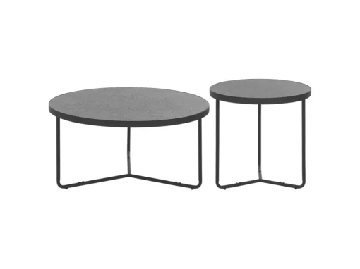 Ensemble De 2 Tables Basses Effet Béton Et Noir MELODY -Meilleur Meubles Magasin table basse 17435983