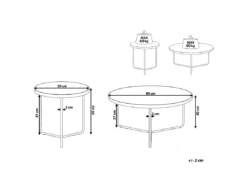 Ensemble De 2 Tables Basses Effet Béton Et Noir MELODY -Meilleur Meubles Magasin table basse 17435987