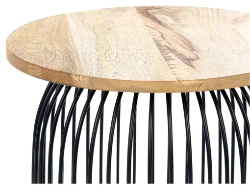Table D'appoint En Bois De Manguier Clair Et Noir WILLS -Meilleur Meubles Magasin table basse 17436409