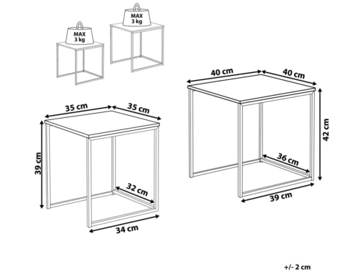 Lot De 2 Tables Basses Noires Vintages DENNY -Meilleur Meubles Magasin table basse 17436459