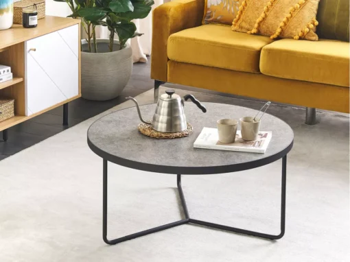 Table Basse Effet Béton Et Noir MELODY Grande Taille -Meilleur Meubles Magasin table basse 17466325
