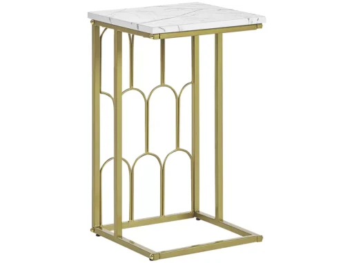 Table Appoint Effet Marbre Blanc / Doré PANDALE -Meilleur Meubles Magasin table basse 18254993