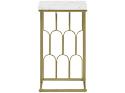 Table Appoint Effet Marbre Blanc / Doré PANDALE -Meilleur Meubles Magasin table basse 18254999