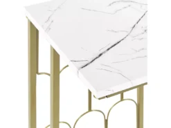 Table Appoint Effet Marbre Blanc / Doré PANDALE -Meilleur Meubles Magasin table basse 18255003