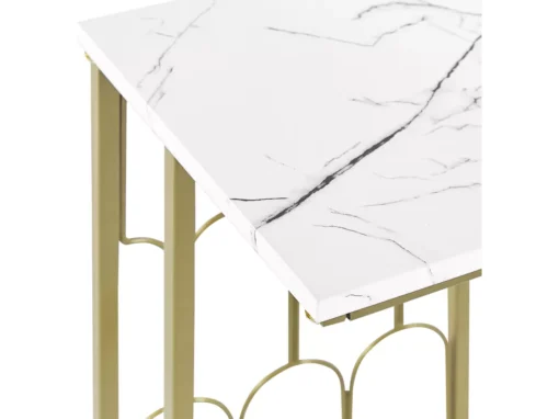 Table Appoint Effet Marbre Blanc / Doré PANDALE -Meilleur Meubles Magasin table basse 18255003