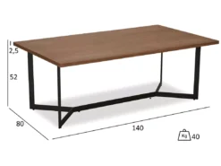 Table Basse Tokyo - Rectangulaire - MDF Et Métal - Noyer -Meilleur Meubles Magasin table basse 18874907