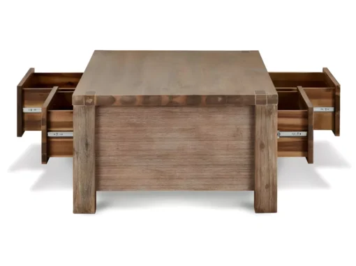 Table Basse Avec Tiroirs Alaska - Rectangulaire - Acacia Massif Et MDF - Marron -Meilleur Meubles Magasin table basse 18875025