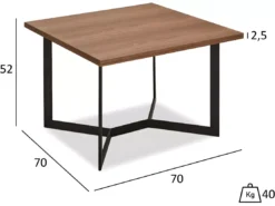 Table Basse Tokyo - Carrée - MDF Et Métal - Noyer -Meilleur Meubles Magasin table basse 18875199