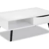 Table Basse Avec Tiroirs Lyon - Rectangulaire - MDF Et Bois - Blanc -Meilleur Meubles Magasin table basse 18876325