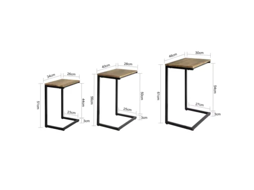 Lot De 3 Tables Basses Gigognes Set De 3 Tables D'appoint Empilables, FBT102-F -Meilleur Meubles Magasin table basse 19123897