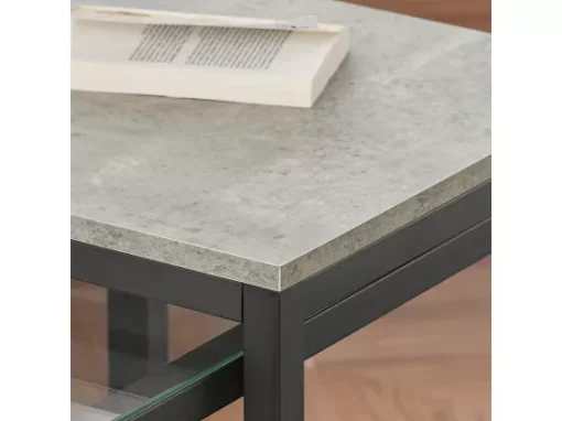 Lot De 2 Tables Basses Gigognes Tables De Salon Set De 2 Tables D'appoint Empilables Gris, Fbt35-hg -Meilleur Meubles Magasin table basse 19124365