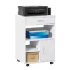 Support Imprimante Roulant Bureau Mobile Caisson Avec Tiroir Et Porte Blanc, Fbt106-w -Meilleur Meubles Magasin table basse 19124373