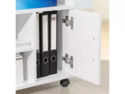 Support Imprimante Roulant Bureau Mobile Caisson Avec Tiroir Et Porte Blanc, Fbt106-w -Meilleur Meubles Magasin table basse 19124381