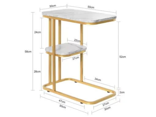 Table D’appoint Moderne Bout De Canapé À Café Table Basse Table De Chevet Effet, Fbt110-g -Meilleur Meubles Magasin table basse 19124393