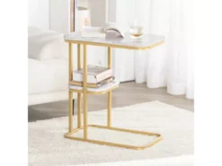 Table D’appoint Moderne Bout De Canapé À Café Table Basse Table De Chevet Effet, Fbt110-g -Meilleur Meubles Magasin table basse 19124395
