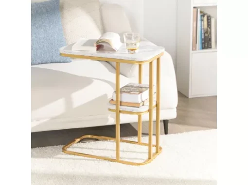 Table D’appoint Moderne Bout De Canapé À Café Table Basse Table De Chevet Effet, Fbt110-g -Meilleur Meubles Magasin table basse 19124399