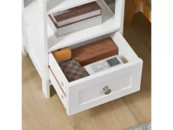 Table D’appoint Haute Bout De Canapé Étagère De Rangement N 3 Niveaux Avec 1 Tiroir, Fbt91-w -Meilleur Meubles Magasin table basse 19125499