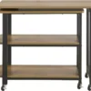Table D'appoint Rotative, Bout De Canapé à Roulettes, Table Console Mobile Avec 2 étagères, FWT83-PF -Meilleur Meubles Magasin table basse 19310887