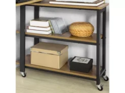 Table D'appoint Rotative, Bout De Canapé à Roulettes, Table Console Mobile Avec 2 étagères, FWT83-PF 17 Table D'appoint Rotative, Bout De Canapé à Roulettes, Table Console Mobile Avec 2 étagères, FWT83-PF -Meilleur Meubles Magasin table basse 19310897