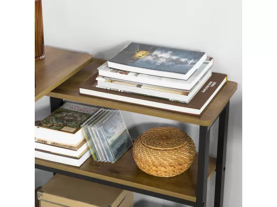 Table D'appoint Rotative, Bout De Canapé à Roulettes, Table Console Mobile Avec 2 étagères, FWT83-PF 10 Table D'appoint Rotative, Bout De Canapé à Roulettes, Table Console Mobile Avec 2 étagères, FWT83-PF – Image 8