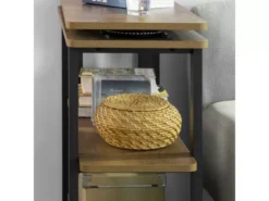 Table D'appoint Rotative, Bout De Canapé à Roulettes, Table Console Mobile Avec 2 étagères, FWT83-PF 20 Table D'appoint Rotative, Bout De Canapé à Roulettes, Table Console Mobile Avec 2 étagères, FWT83-PF -Meilleur Meubles Magasin table basse 19310903