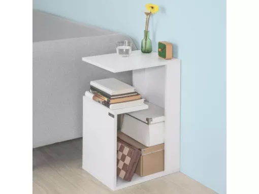 Table D'appoint Bout De Canapé Table Café Porte Magasine Porte Revues – Blanc, Fbt69-w -Meilleur Meubles Magasin table basse 19370255