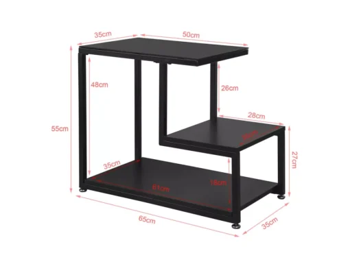 Bout De Canapé Table D’appoint Tables Basses Avec 3 Étagères De Rangement - Noir, Fbt65-sch -Meilleur Meubles Magasin table basse 19370263