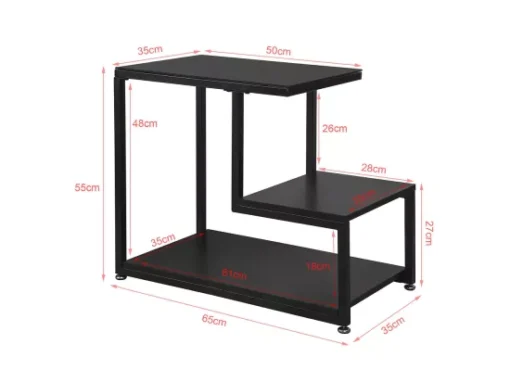Bout De Canapé Table D’appoint Tables Basses Avec 3 Étagères De Rangement - Noir, Fbt65-sch -Meilleur Meubles Magasin table basse 19370265