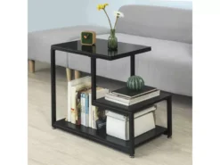 Bout De Canapé Table D’appoint Tables Basses Avec 3 Étagères De Rangement - Noir, Fbt65-sch -Meilleur Meubles Magasin table basse 19370267