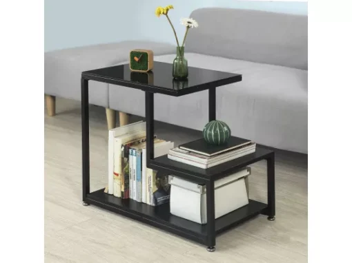 Bout De Canapé Table D’appoint Tables Basses Avec 3 Étagères De Rangement - Noir, Fbt65-sch -Meilleur Meubles Magasin table basse 19370267
