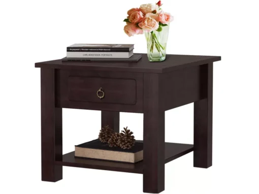 Table Basse Avec 1 Tiroir En Pin Marron Foncé -Meilleur Meubles Magasin table basse 19373583