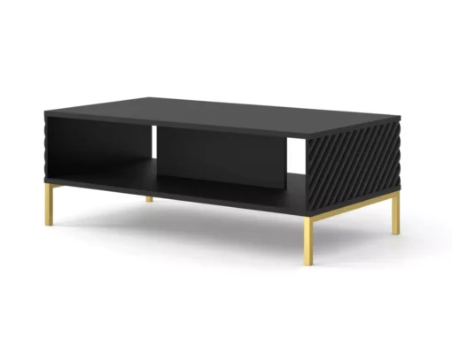 Table Basse SURF 90x60 Cm Fraisé Noir Matpieds En Métal Doré -Meilleur Meubles Magasin table basse 19534067