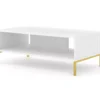 Table Basse WAVE 90x60 Cm Fraisé Blanc Matpieds En Métal Doré -Meilleur Meubles Magasin table basse 19534071