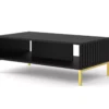 Table Basse WAVE 90x60 Cm Fraisé Noir Matpieds En Métal Doré -Meilleur Meubles Magasin table basse 19534115