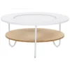 Table Basse Ronde ø 80 Cm Bois Clair Et Blanche CHICO -Meilleur Meubles Magasin table basse 20935669