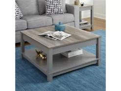 Table Basse Avec 1 étagère En MDF Gris -Meilleur Meubles Magasin table basse 21678393