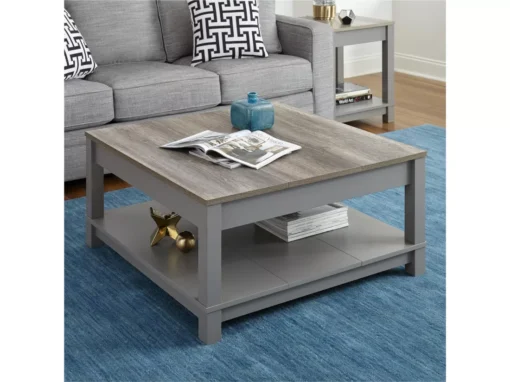 Table Basse Avec 1 étagère En MDF Gris -Meilleur Meubles Magasin table basse 21678393