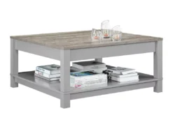 Table Basse Avec 1 étagère En MDF Gris -Meilleur Meubles Magasin table basse 21678395